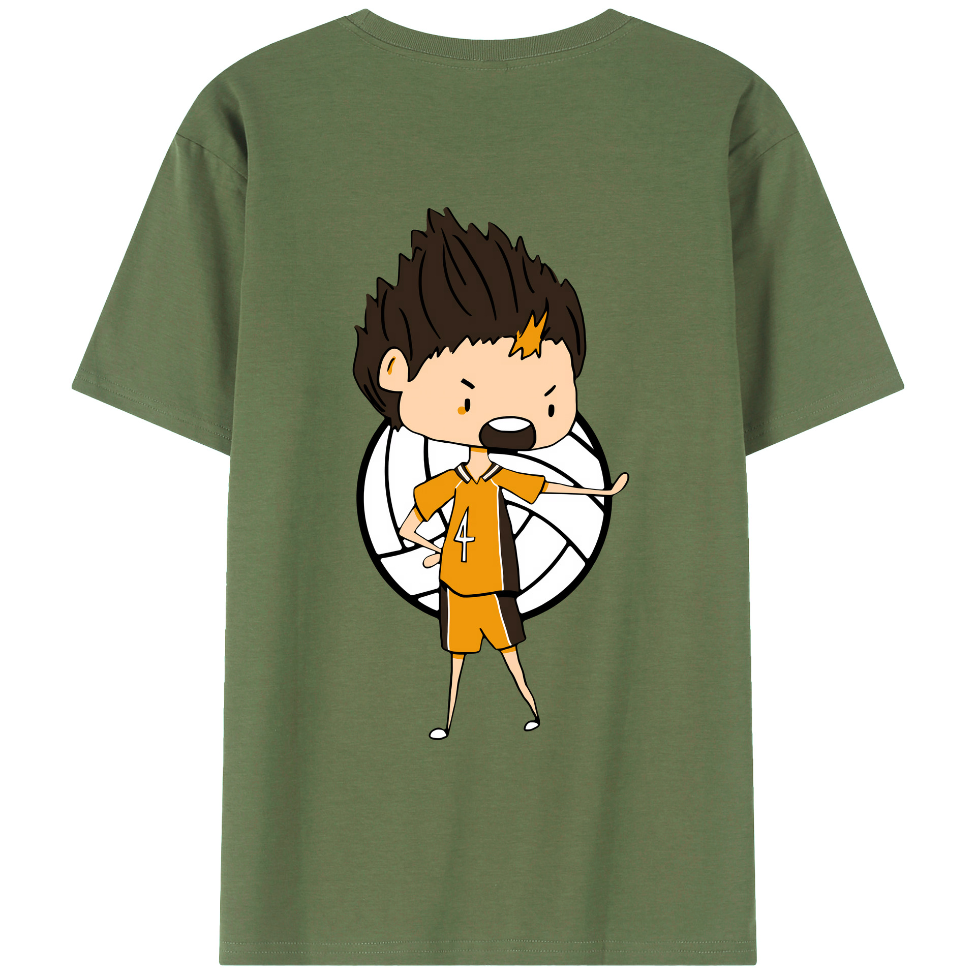 （画像用） ハイキュー!! Haikyu!! 綿100％ メンズ半袖Tシャツ（バックプリント） 通気性